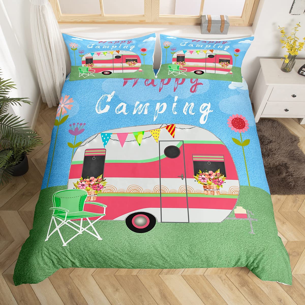 Happy Camping Duvet Cover Camp - Outdoor Adventure Quilt ulasan dan harga