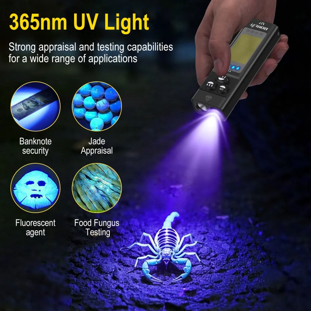 BORUiT U7 Senter LED UV EDC 11 - Outdoor Adventure Camp ulasan dan harga
